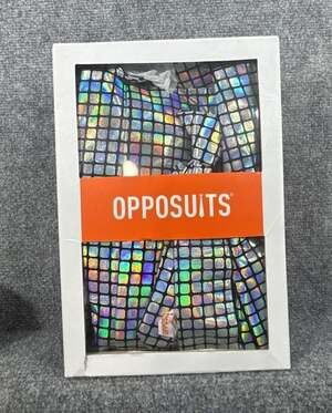 Opposuits Discoballer Boys Suit Size 10Y Multicolor Metallic Check Open Box